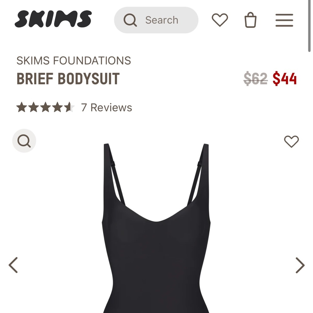 NWT skins foundations brief body suit onyx